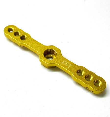 HY00386Y 1/10 Throttle Alloy Servo Horn Arm 25 Teeth Tooth 25T Yellow 54mm