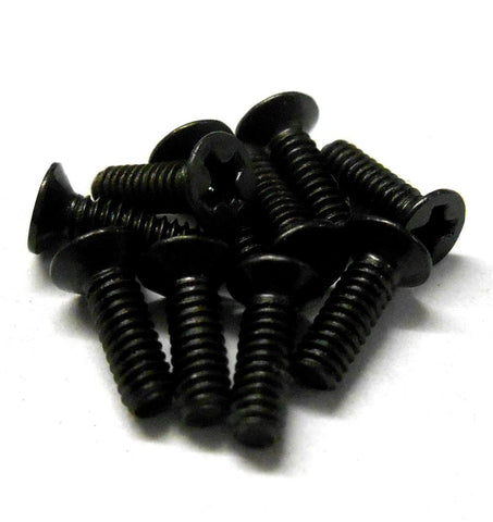KM206 M2 x 6mm 2 x 6 Black Cross Flat Head Countersunk Screw x 10 Metric Thread