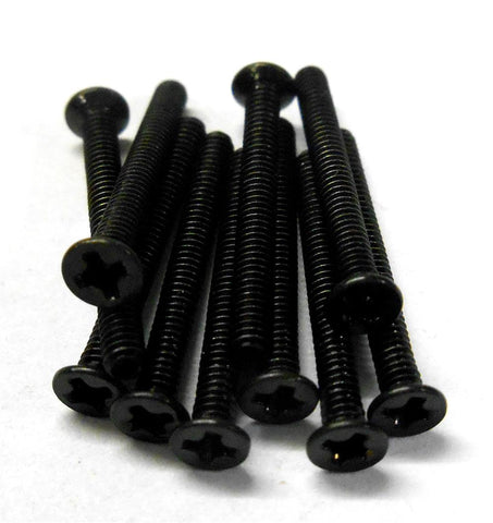 KM218 M2 x 18mm 2 x 18 Black Cross Flat Head Countersunk Screw 10 Metric Thread