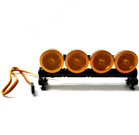 L-044Y 1/10 Monster Truck Body Shell Roof Mount Light Set Yellow 4 LEDs Gold