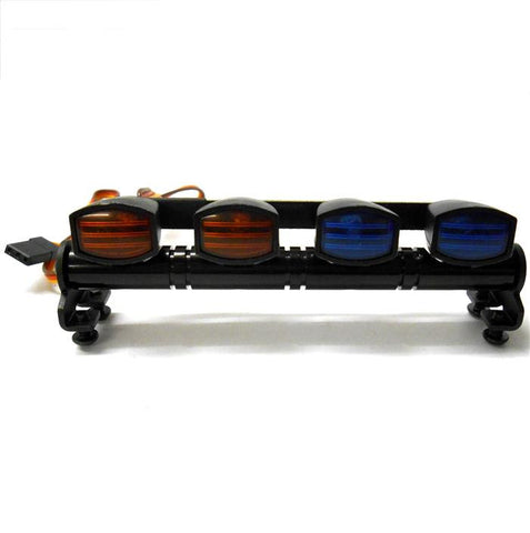L-045RB 1/10 Monster Truck Body Shell Roof Mount Light Set Red Blue 4 LEDs Black