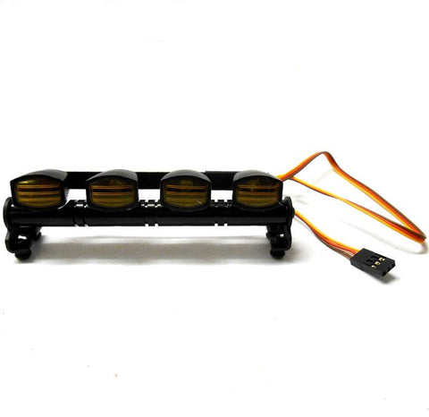 L-045Y 1/10 Monster Truck Body Shell Roof Mount Light Set Yellow 4 LEDs Black