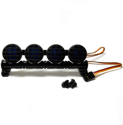 L-046B 1/10 Monster Truck Body Shell Roof Mount Light Set Blue Grid 4 LEDs Black