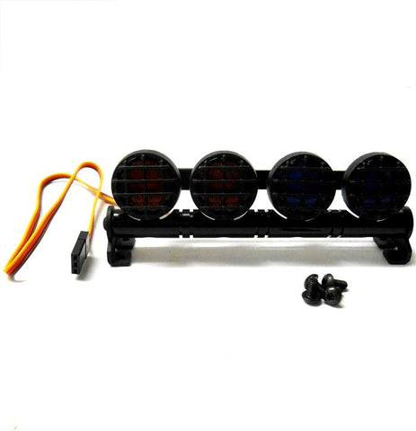 L-046RB 1/10 Monster Truck Body Shell Roof Mount Light Set Red Blue Grid 4 LEDs