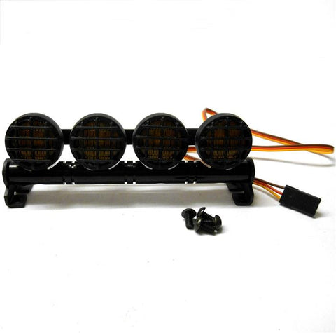 L-046Y 1/10 Monster Truck Body Shell Roof Mount Light Set Yellow Grid 4 LEDs