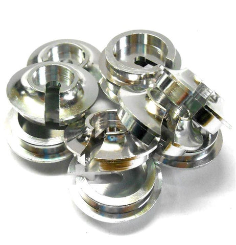 L11176 1/10 Scale Shock Absober Damper Bottom Spring Holder x 10 Silver 25mm