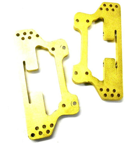 L11233 1/8 Scale Car Front Shock Tower Mount Alloy Plate x 2 Yellow Gold