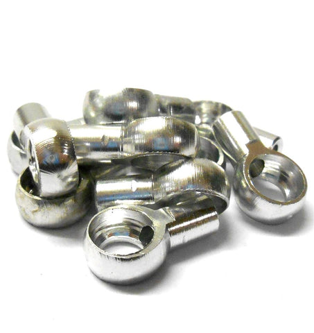 L11418 1/10 Scale M3 3mm Track Rod Ends Short x 4 Silver Unthreaded - Not Tapped
