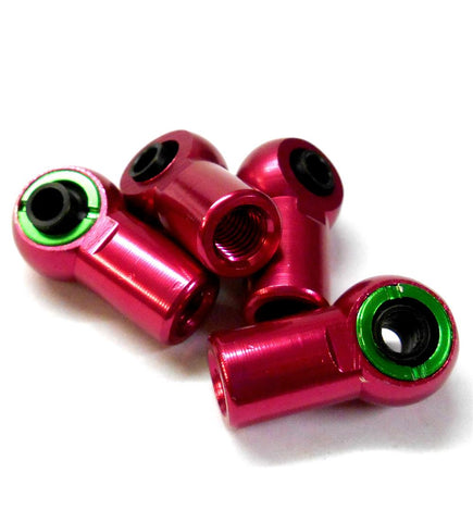 L11476 M6 6mm Connector RC Alloy Track Rod End Right Thread Pink Metric x4