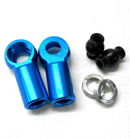 L11495LB M8 8mm Connector RC Alloy Track Rod End Right Thread Blue Metric RC x2
