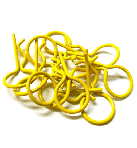 L11601S Yellow Small 25mm Long Body Cover Post R Clips Pins Shell 1/10 1/16