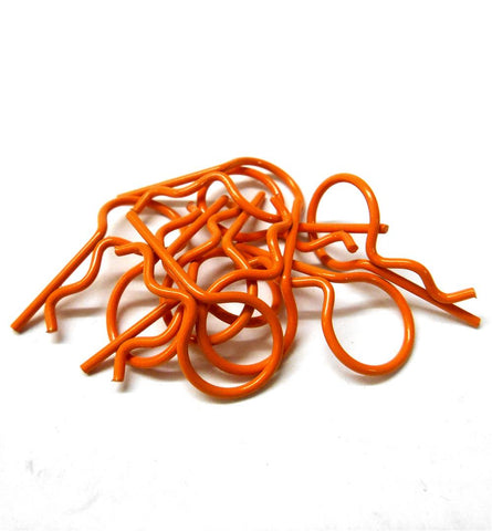 L11602S Orange Small 25mm Long Body Cover Post R Clips Pins Shell 1/10 1/16