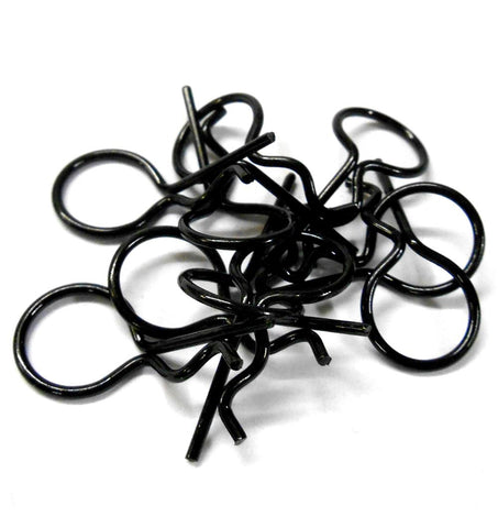 L11605S Black Small 25mm Long Body Cover Post R Clips Pins Shell 1/10 1/16