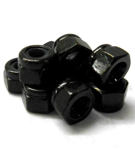 L1242 1/16 1/10 Scale RC Model M4 4mm Steel Metric Locking Nylon Nut Black x 10