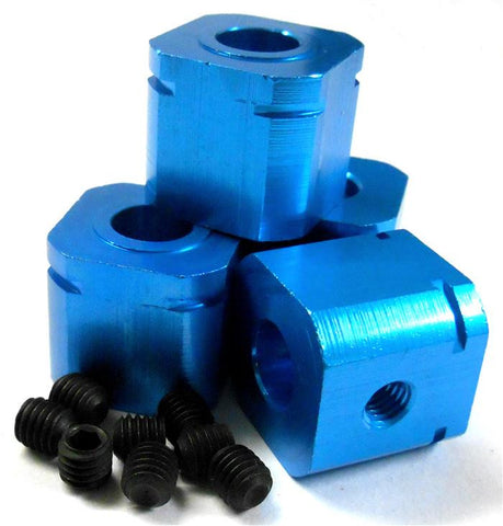 L158 1/5 Scale 17mm Drive Square Wheel Hub Aluminium Alloy Light Blue x 4