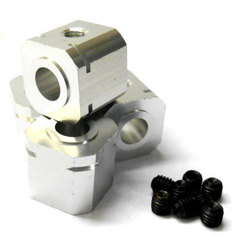L159 1/5 Scale 17mm Drive Square Wheel Hub Aluminium Alloy Silver x 4