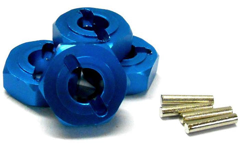 L176 1/8 Scale Buggy M14 14mm Drive Hex Hub Wheel Adapter Alloy Blue x 4 6mm