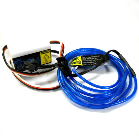 LK-0029BU 1/10 or 1/8 Body Shell Cover TRON LED Wire Light Tube Kit Set Blue