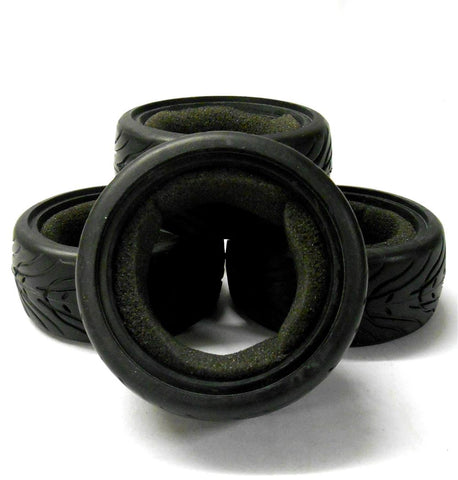 LY8020 1/10 Scale RC On Road Car Rubber Arrow Tread Tyres Tire Soft x 4 v2