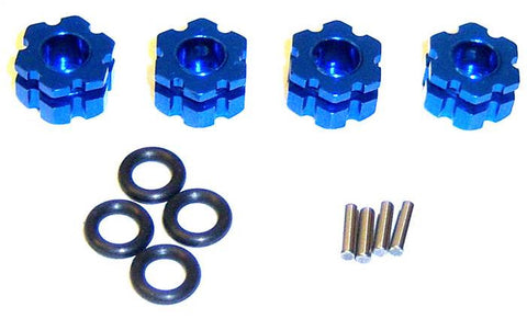 MP0-01 12mm Drive Hex Hubs x 4 Blue Alloy Upgrades