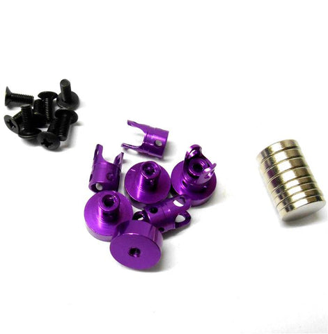N10079 1/10 Scale RC 21mm Long Magnetic Body Shell Mount Posts Alloy Purple x 4