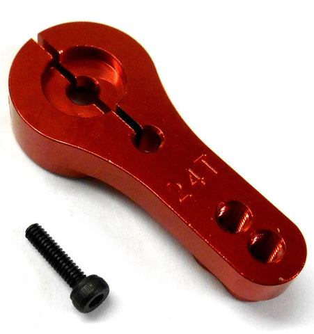 N10118 1/10 1/8 Scale RC Steering Servo Horn Arm 24 Teeth Tooth 24T Red