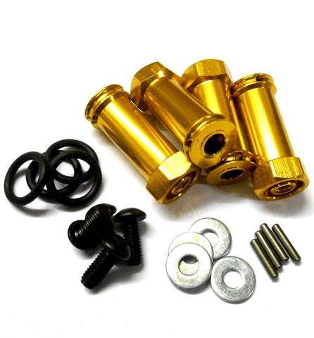 N10137 1/10 Scale Wheel Hex Hub M12 12mm Extension Adapter x 4 Gold Alloy 30mm