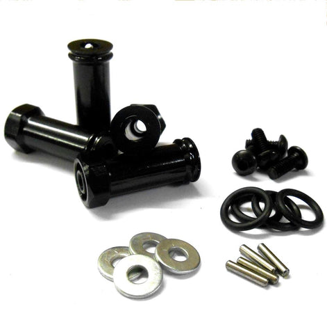 N10138 1/10 Scale Wheel Hex Hub M12 12mm Extension Adapter x 4 Black Alloy 30mm