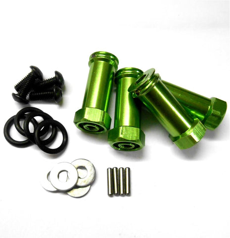 N10141 1/10 Scale Wheel Hex Hub M12 12mm Extension Adapter Alloy Green x 4 30mm
