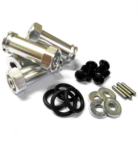 N10143 1/10 Scale Wheel Hex Hub M12 12mm Extension Adapter Alloy Silver x 4 30mm