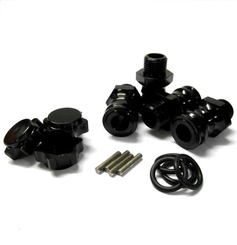 N10145K 1/8 M17 17mm Wheel Hex Hub Extension Adapter Alloy Black 4 23mm 12mm Cap