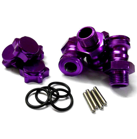 N10149 1/8 M17 17mm Wheel Hex Hub Extension Adapter Alloy Purple 4 23mm 12mm Cap