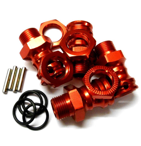 N10153 1/8 M17 17mm Wheel Hex Hub Extension Adapter Alloy Red 4 23mm 12mm Nut