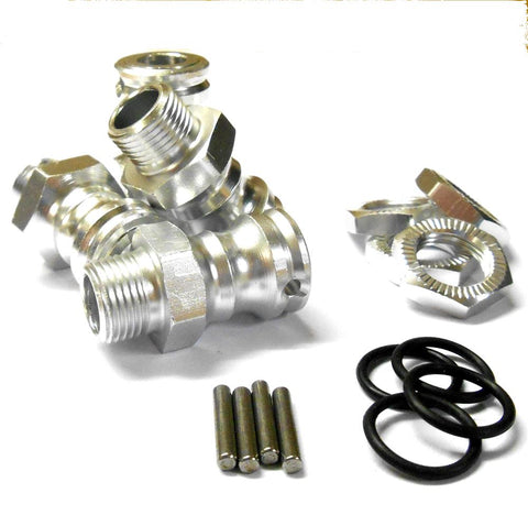 N10154 1/8 M17 17mm Wheel Hex Hub Extension Adapter Alloy Silver 4 23mm 12mm Nut