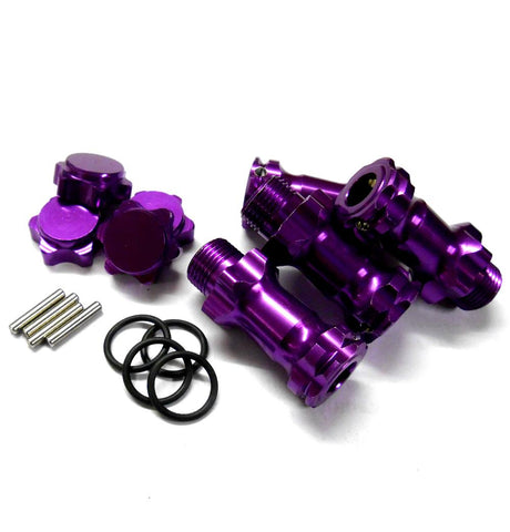 N10164 1/8 M17 17mm Wheel Hex Hub Extension Adapter Alloy Purple 4 30mm 12mm Cap