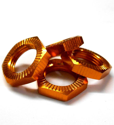 N10176 1/8 M17 17mm Wheel Nut Alloy Orange x 4 Fine 12mm Metric Thread 1mm 1.0mm