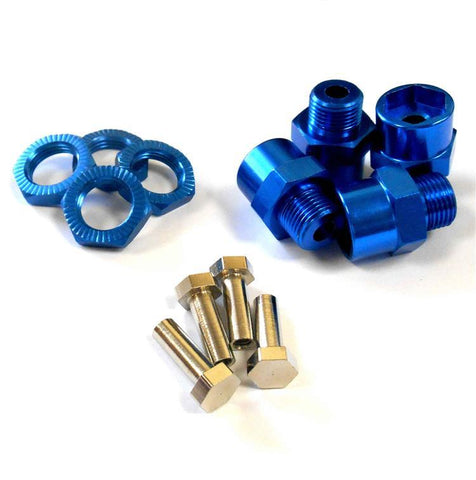 N10178NB 1.10 Scale M12 12mm to M17 17mm Wheel Hex Hub Adapter Alloy Navy Blue 4