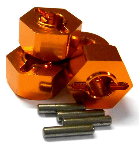 N10180O 02134 1/10 Scale Alloy Pin Drive Wheel Hex Hub 12mm M12 Orange x 4 7mm