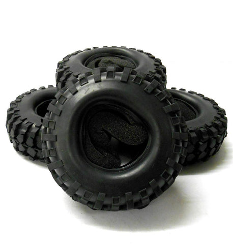 P-002 1/10 Scale RC Off Road Rock Crawler Tread Tyre Black x 4 105mm