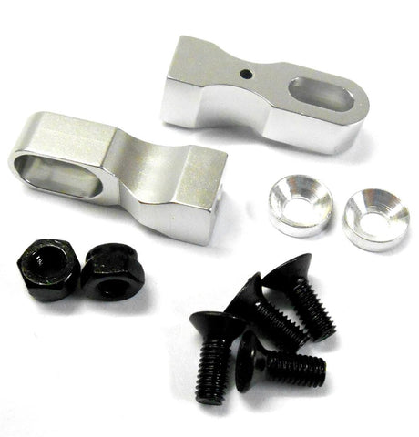 SER-040SV 1/8 and 1/10 RC Models Alloy Servo Mount Fixing Brackets Silver x 2
