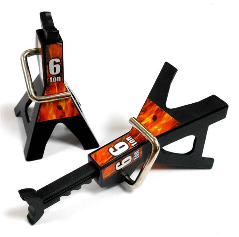 SH80127BL 80mm to 100mm 1.10 Scale RC Rock Crawler Chassis Lift Jack Stand x2 Black