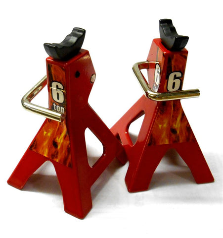 SH80127 1/10 Toy RC Rock Crawler Chassis Height Adjustable 2 x Red Lift Jacks Stands 80 to 100mm.