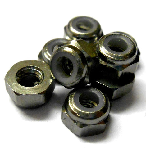 T10055T 1/10 Scale RC Car Alloy M3 3mm Thread Nylon Lock Nuts x 8 Titanium