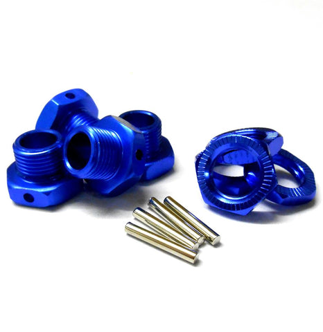 T10065 1/8 RC Buggy M17 17mm Alloy Wheel Hubs Adapter Nut Pin Navy Blue x 4