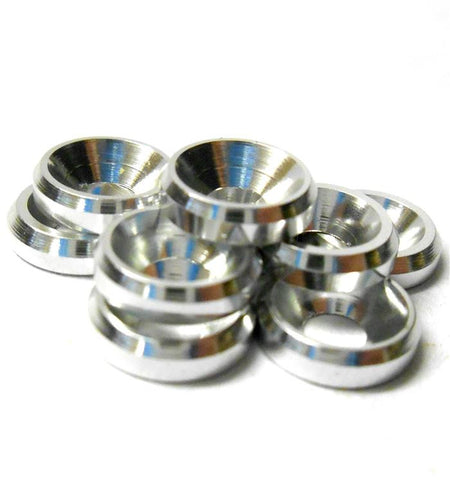 TD10070 M3 3mm Countersunk Washer Alloy Aluminium Silver x 8