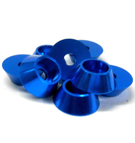 TD10112 M4 4mm Cup Head Washer Alloy Aluminium Navy Blue x 8