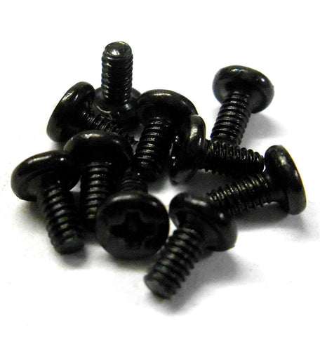 TM204 M2 x 4mm 2 x 4 Black Cross Pan Head Recessed Screw x 10 Metric Thread