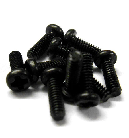 TM206 M2 x 6mm 2 x 6 Black Cross Pan Head Recessed Screw x 10 Metric Thread
