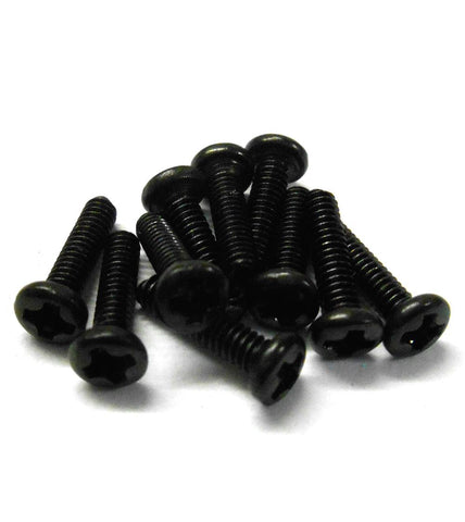 TM208 M2 x 8mm 2 x 8 Black Cross Pan Head Recessed Screw x 10 Metric Thread