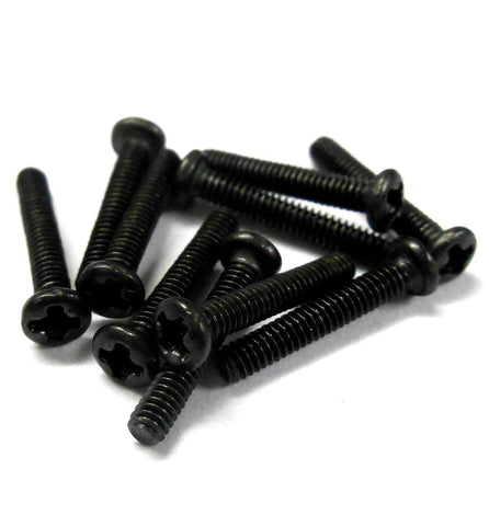 TM212 M2 x 12mm 2 x 12 Black Cross Pan Head Recessed Screw x 10 Metric Thread